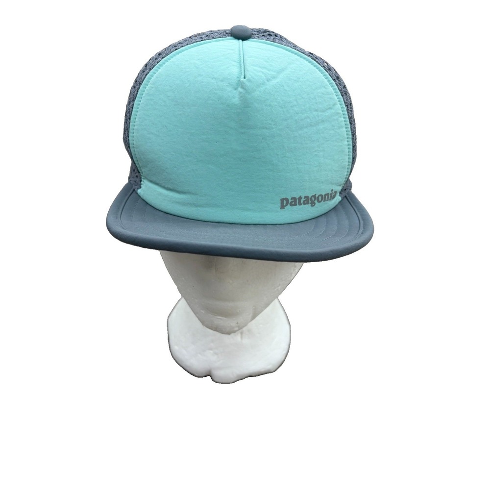 Patagonia Duckbill Trucker Hat Blue Green StrapBack Cap Gray Mesh Adjustable